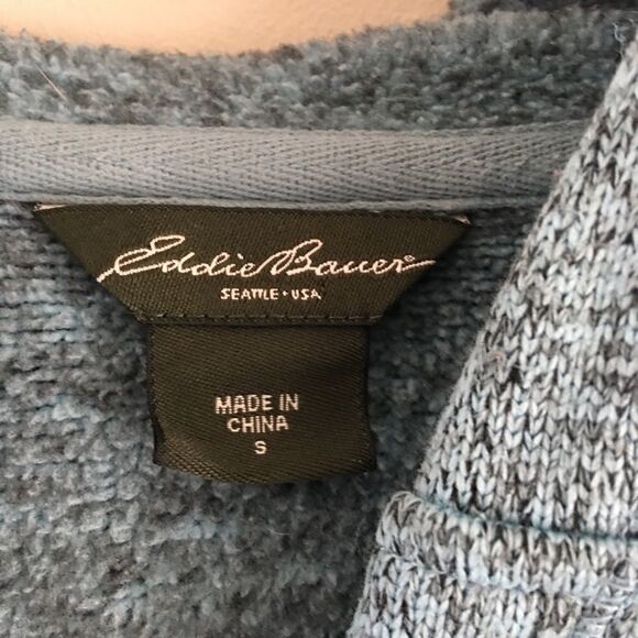 Eddie Bauer blue heathered hooded pullover | Size Small - Picture 3 of 5
